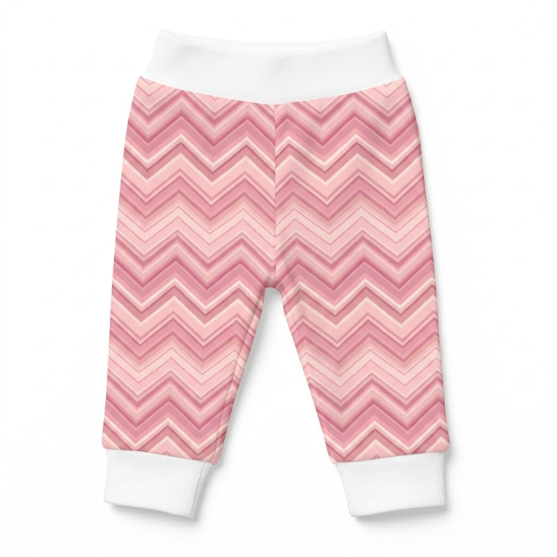 Cotton Baby Joggers BR014 ZIG ZAG POWDER