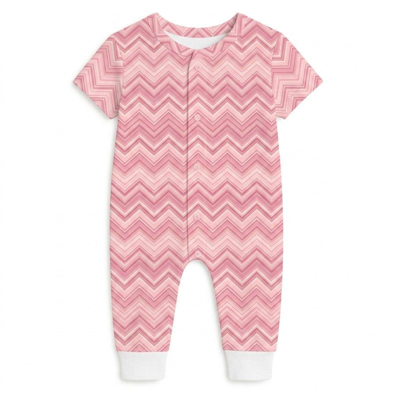 Romper Short sleeve K061 ZIG ZAG POWDER