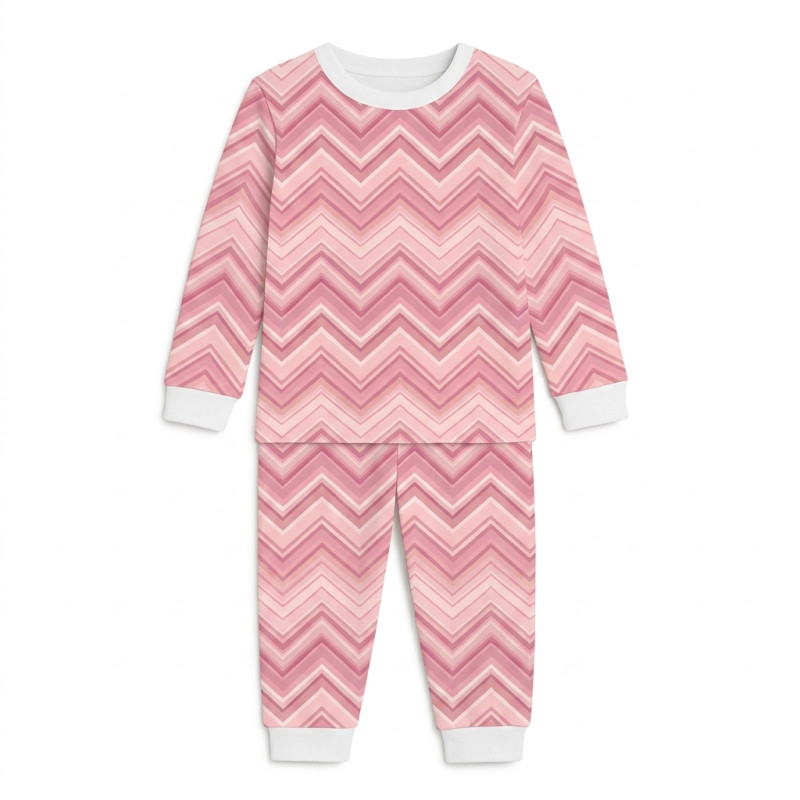 Pyjama long sleeve 100% organic pima Cotton PJ001 ZIG ZAG POWDER Pyjama long sleeve 100% organic pima Cotton PJ001 ZIG ZAG POWDER