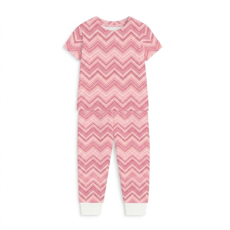 Patterned Supima Cotton Pyjamas Set PJ008 ZIG ZAG POWDER