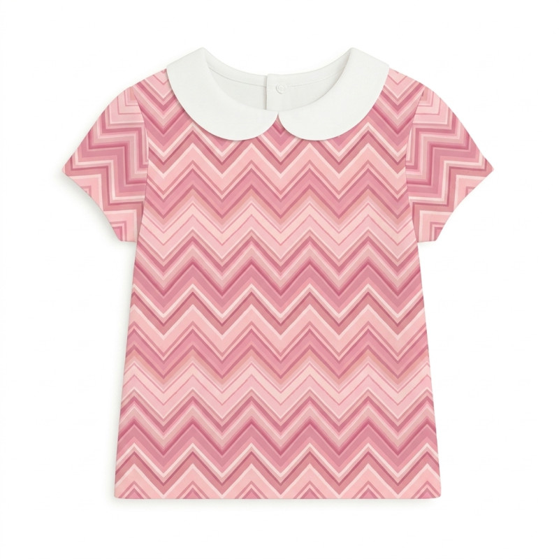 Short Sleeve T-shirt for Boys and Girls with Collar TSH001CL ZIG ZAG POWDER Short Sleeve T-shirt for Boys and Girls with Collar TSH001CL ZIG ZAG POWDER