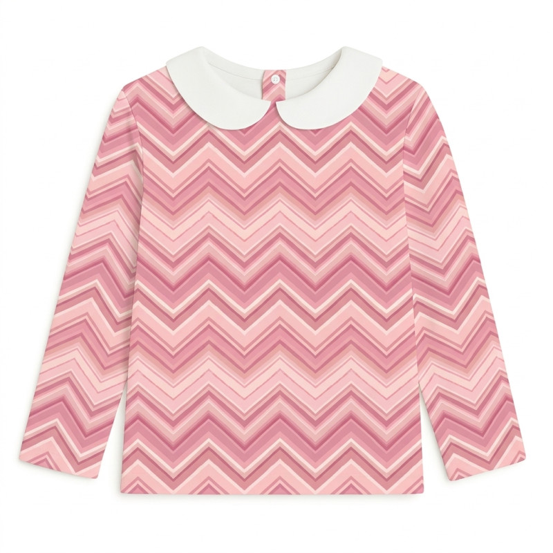 Long Sleeve T-shirt for Boys and Girls з комiрцем TSH002CL ZIG ZAG POWDER Long Sleeve T-shirt for Boys and Girls з комiрцем TSH002CL ZIG ZAG POWDER