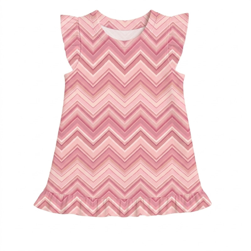 Frill Trim Sleeveless Top for Girls TSH003 ZIG ZAG POWDER Frill Trim Sleeveless Top for Girls TSH003 ZIG ZAG POWDER
