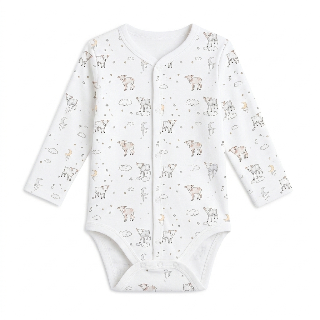 Боді Передня застібка з довгим рукавом для немовлят BLS005 LITTLE LAMB Боді Передня застібка з довгим рукавом для немовлят BLS005 LITTLE LAMB
