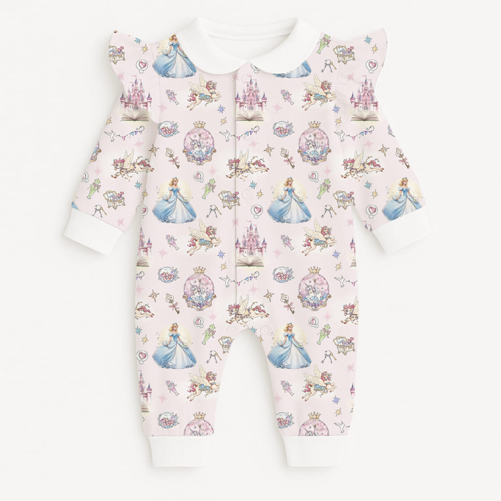 Long sleeve Romper for baby with ruffles and Collar K070CL ROSEMARY Long sleeve Romper for baby with ruffles and Collar K070CL ROSEMARY